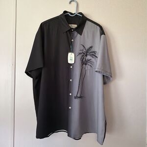 NWT Royaura Mens 5XL Hawaiian Shirt Split Gradient Palm Tree Big & Tall Resort